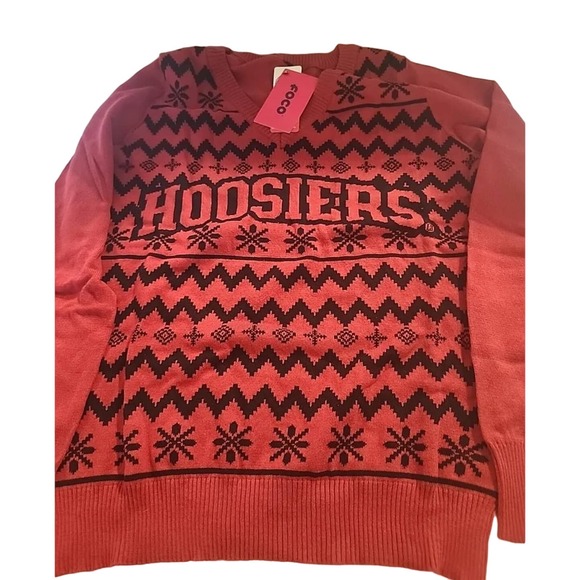 FOCO Ugly Sweater INDIANA HOOSIERS Christmas 100% Cotton Womens Size Small NWT - Picture 1 of 3